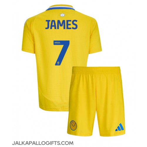 Leeds United Daniel James #7 Vieras Peliasu Lasten 2024-25 Lyhythihainen (+ Lyhyet housut)